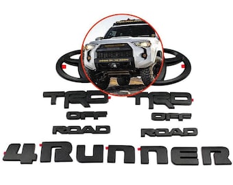 5-Piece Blackout Emblem Overlay Kit for 2014-2024 4Runner TRD Off-Road – Sleek Matte Black Finish