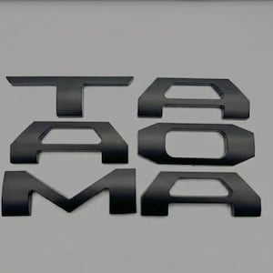 Matte Black Raised Tailgate Insert Letters Tailgate Letters Insert Plastic ABS Badge Fits 2024-2026 Tacoma