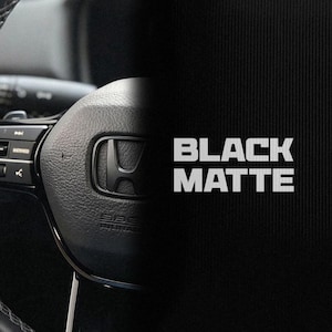 Fiber Steering Wheel Emblem Cover – Universal Fit Accord, Civic, CR-V, HR-V, Pilot, Passport, Ridgeline, Odyssey, Fit, Insight, Black matte
