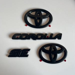4-piece matte black overlay kit for 2020-2025 corolla se emblems