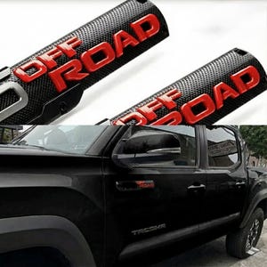 2PCS 3D T Off-Road Sport Pro Emblem Decals – Left & Right Fender/Bedside – Compatible with Tacoma, Tundra, 4Runner