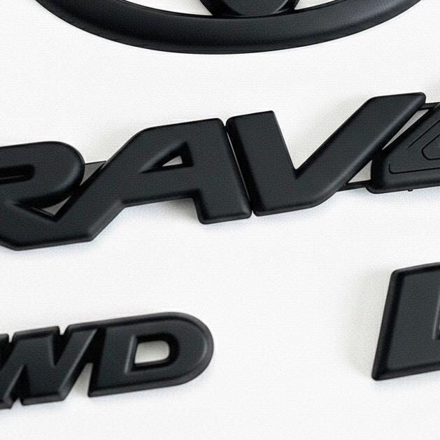 OVERLAY 2019 - 2025 TOYOTA RAV4 XSE HYBRID EMBLEM KITS GLOSS BLACK OUT