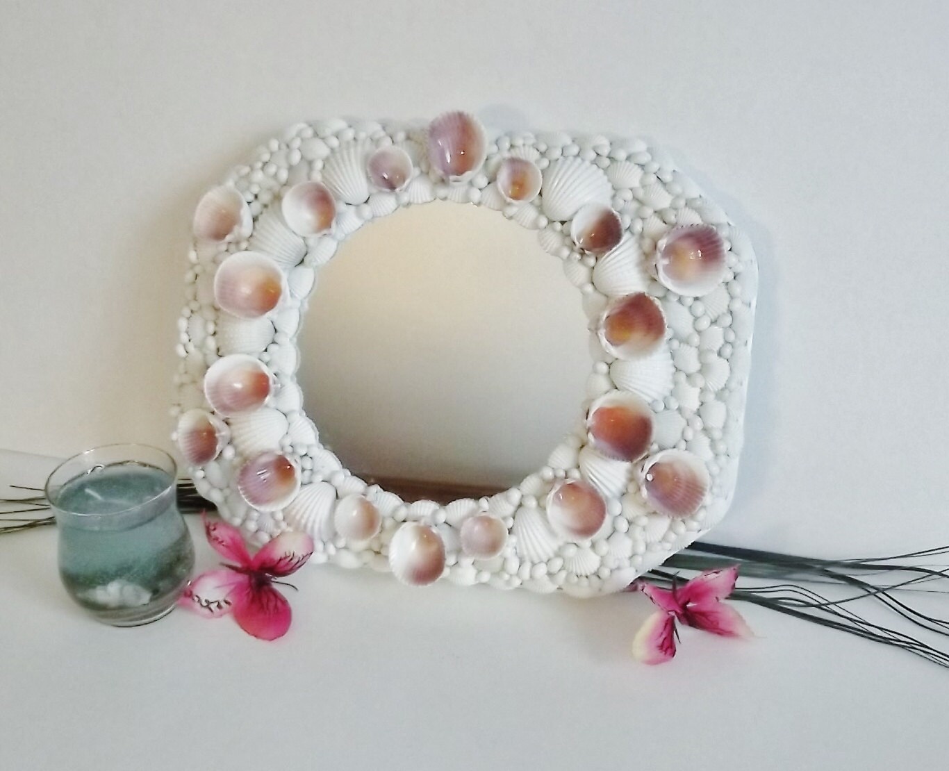 Seashell Frame with Mirror Seashell Art Seashell Decor Etsy