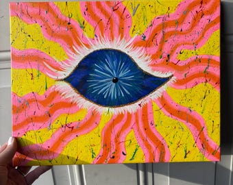 Trippy Feather eye painting