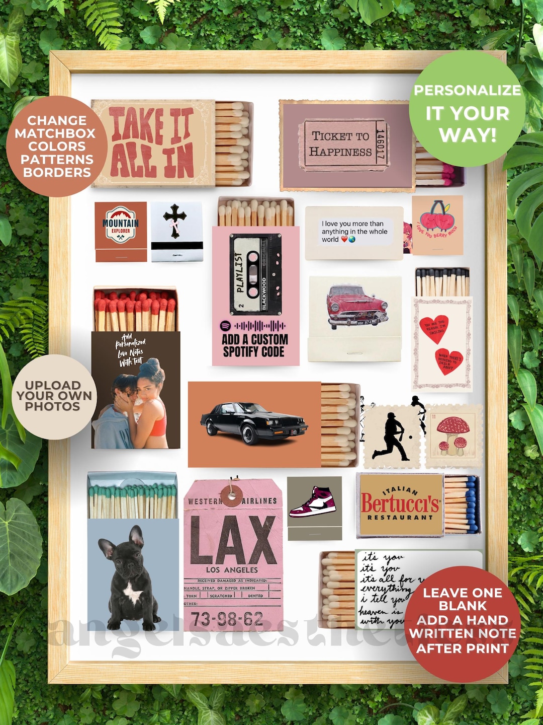 Customizable Matchbox Customizable Matchbook Matchbox Art Blank Template | Digital Download ...