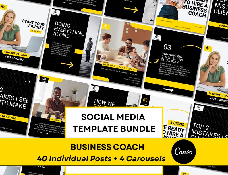 Canva Template Instagram Bundle for Coaches – Posts and Carousels ...