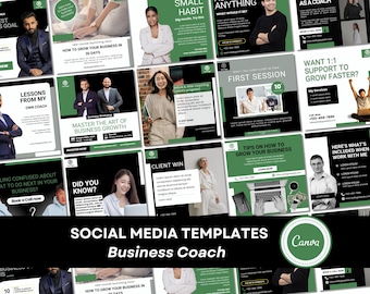 Business Coach Social Media Templates: 20 Canva Editable Posts (Digital Download)