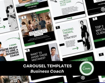 Business Coach Carousel Templates for LinkedIn & Instagram | Canva Editable Social Media Posts