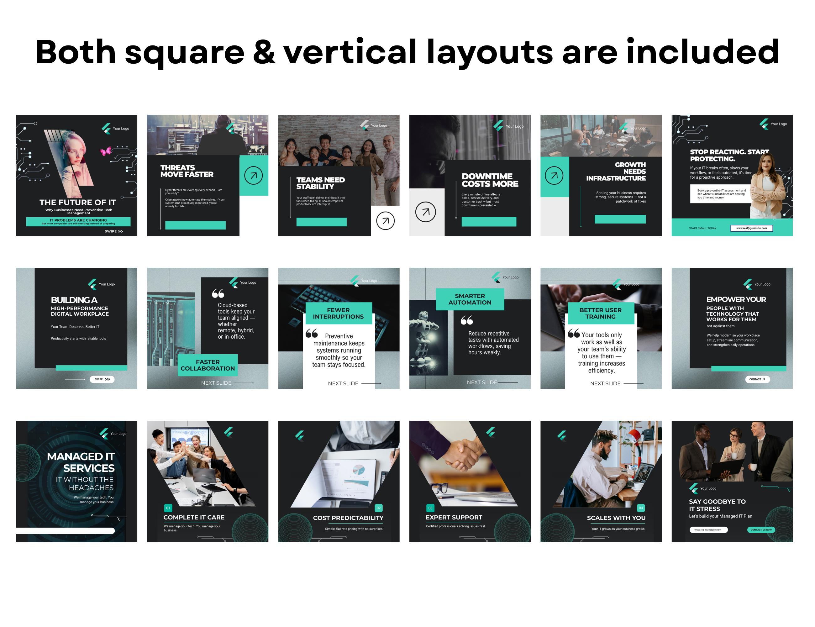 Canva Templates for Technology Businesses | Carousels for Linkedin and ...