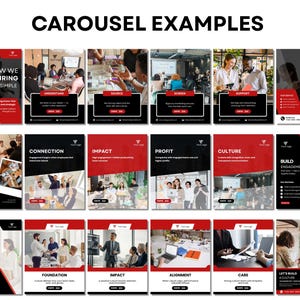 Plantillas de carrusel de Canva para RR. HH.: 6 carruseles editables para recursos humanos y contratación (descarga digital) imagen 3
