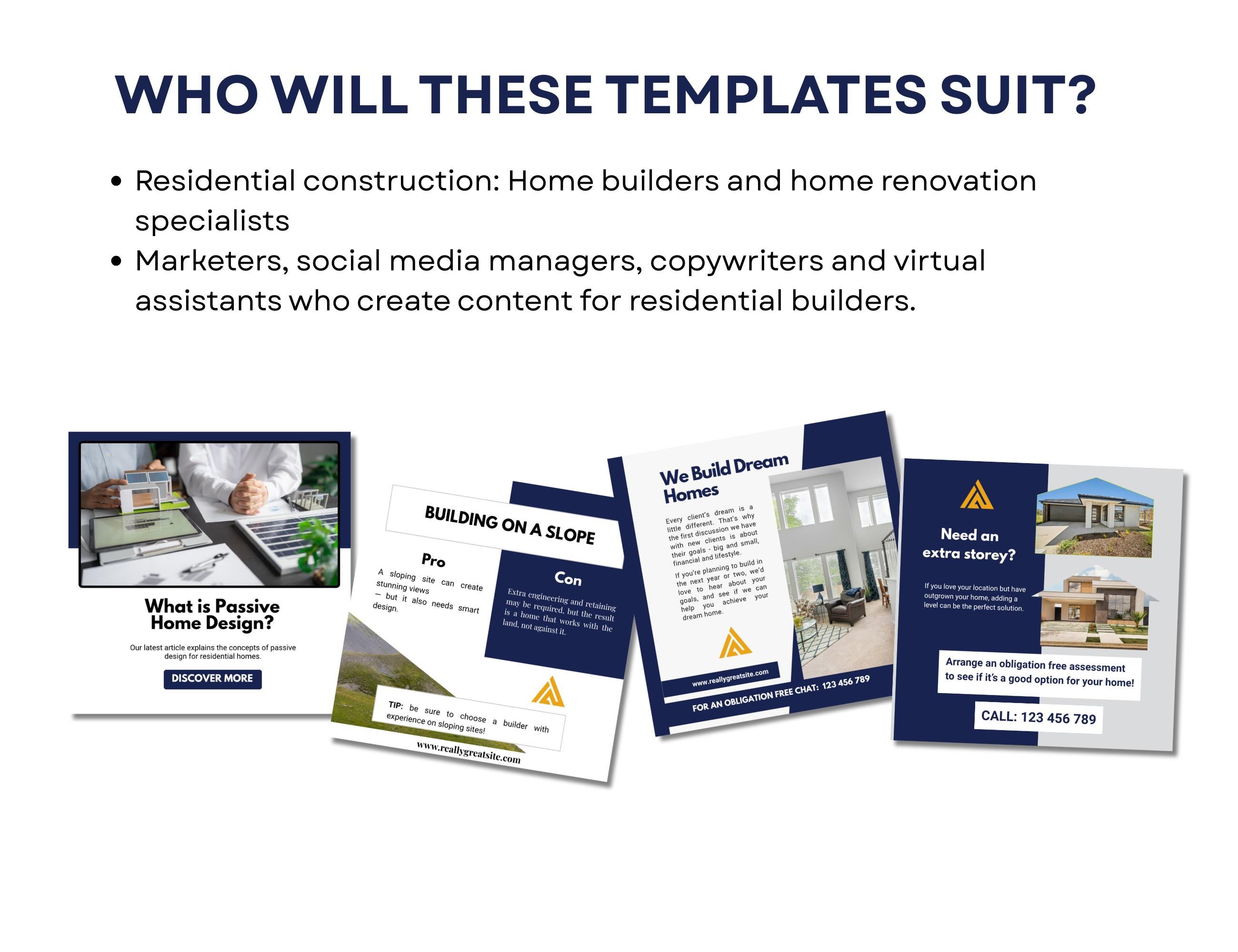 Builder Facebook Templates – 40 Canva Editable Social Media Posts for ...