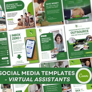 Social Media Templates for Virtual Assistants | 40 Canva Editable Posts (1080 x 1350 px)