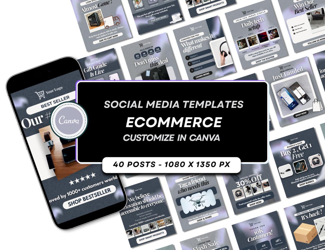 Ecommerce Templates Canva – Social Media Posts for Tech Products 1080 X ...
