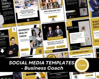 Business Coach Templates | Social Media Posts (Canva Editable)