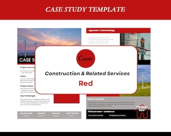 Szablon studium przypadku dla projektów budowlanych | Canva z możliwością dostosowania | 2-stronicowy plik PDF