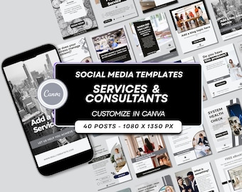 Modelli di consulenza per i social media - Post modificabili Canva per servizi e consulenti B2B