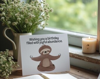 Funny Sloth Birthday Card: Printable Greeting Card (Digital Download)
