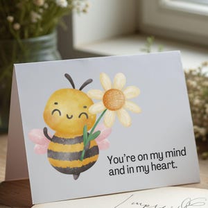 Estás en mi corazón - Tarjeta de felicitación imprimible - Descarga digital - Tarjeta de descarga instantánea para tu amigo, compañero de trabajo, vecino o familiar
