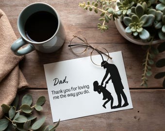 Tarjeta imprimible para el Día del Padre: Gracias, papá (Descarga digital, Plantilla PDF, Tarjeta de 5x7)