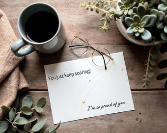 Congratulations Card: Soaring Achievement, Printable Greeting (Digital Download)