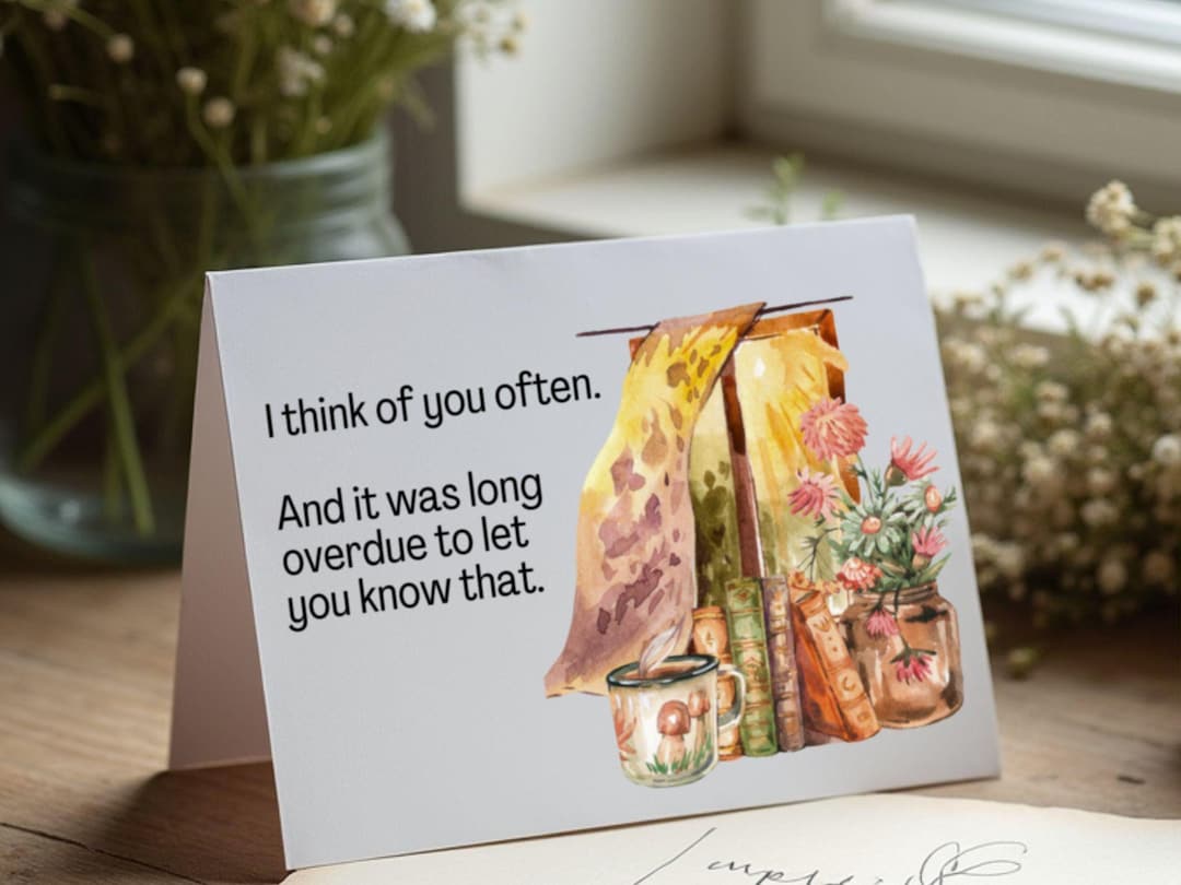 Thinking of You Card: Printable Greeting Card (PDF Download, 5x7 With ...