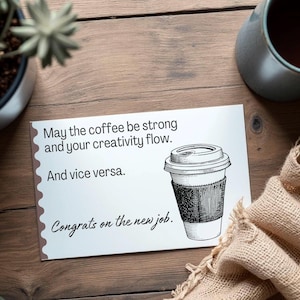 Sending Good &#39;New Job&#39; Vibes - Printable Greeting Card - Digital Download - Instant Download Card to Celebrate Friend, Family, Colleague