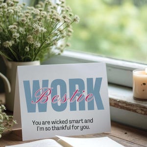 Para mi mejor amiga del trabajo - Tarjeta de felicitación imprimible - Descarga digital - Tarjeta de descarga instantánea para celebrar a las mejores amigas del trabajo