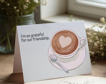 Friendship Card: Grateful for You - Printable Greeting Card (Digital Download, PDF Template, 5x7)