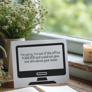 Out of Office Reply - Printable Greeting Card - Digital Download - Instant Download Card to Celebrate Coworker, Friend, Family