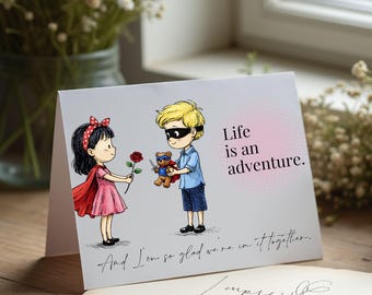 Partners in Adventure - Printable Greeting - Digital Download - Instant Download Card for Your Partner, Spouse, Husband, Wife