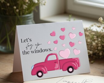 Sweet Anniversary Card: Fog Up the Windows (Digital Download, Printable PDF, 5x7 Card)