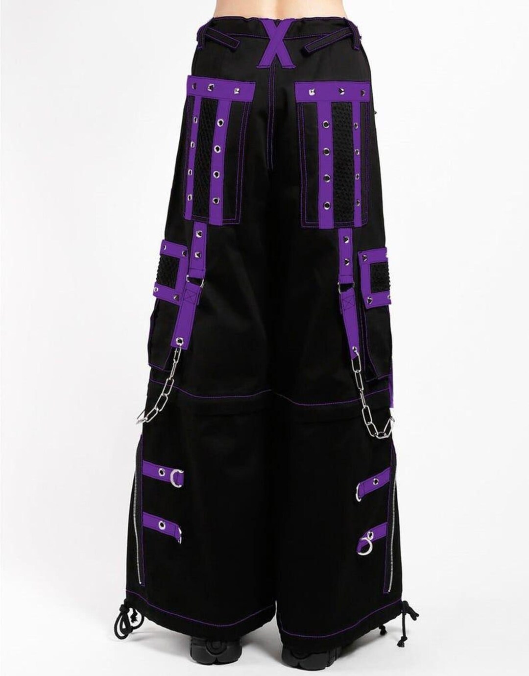 Custom Inked Zipper Cargo Pants with Straps - Mystique main image 0