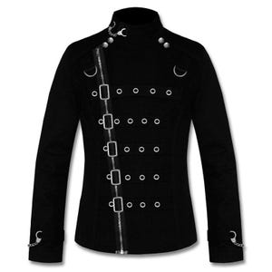 Gothic Mens Black Steampunk Jacket | Cosplay Victorian Outerwear | Unique Industrial Clothing | Gothic Fashion | Steampunk Style Jacket