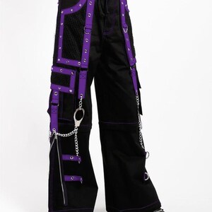 Custom Inked Zipper Cargo Pants with Straps - Mystique