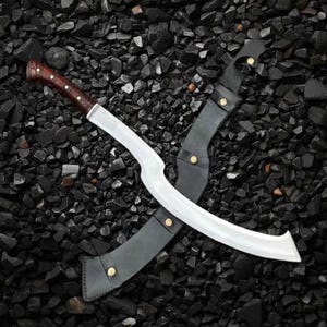 Egyptian Khopesh Handmade Sickle Sword with Sheath | Ancient Sword Replica | Wooden Handle | Cosplay Collectible | Historical Decor