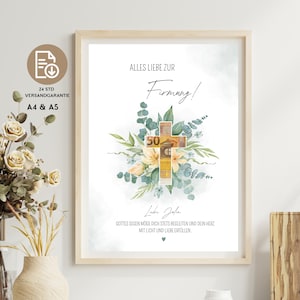 Personalized money gift for youth consecration / communion / confirmation / baptism, creative gift for boy or girl / PDF file