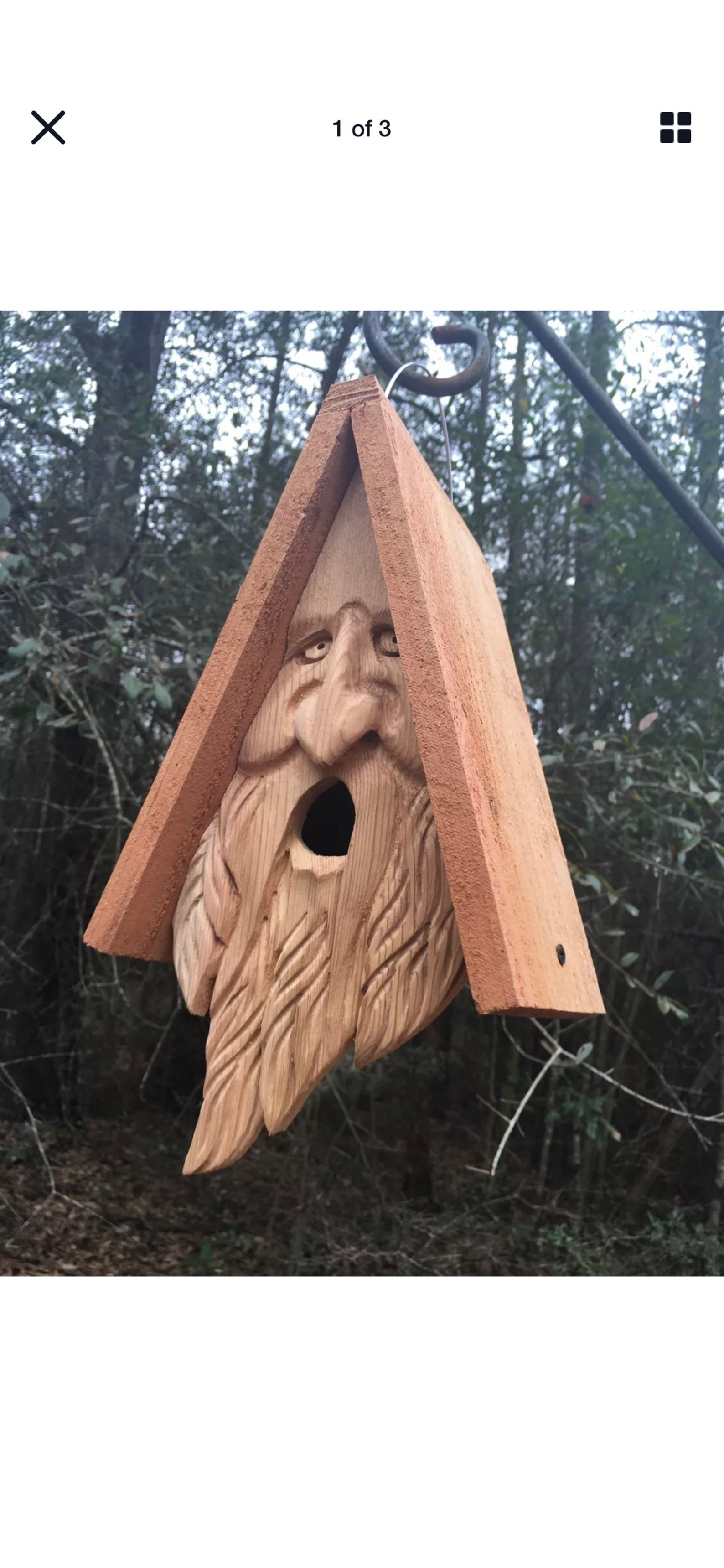 Hand Carved Wood Spirit Old Man Face Cedar for Joy Birdhouse - Etsy