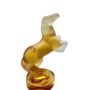 Lalique Amber Crystal Horse Seal – Cachet Cheval Or – Signed – Original Box & Paperwork