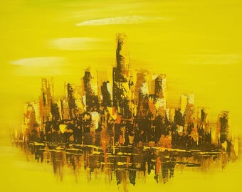 C. Roberts original Cityscape painting