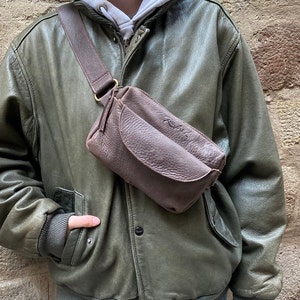 leather unisex belt bag for men or women