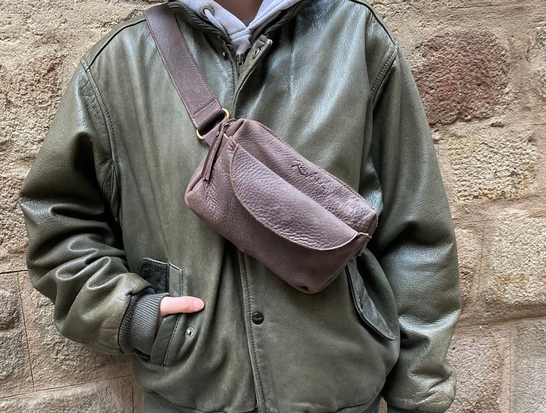 leather unisex belt bag for men or women