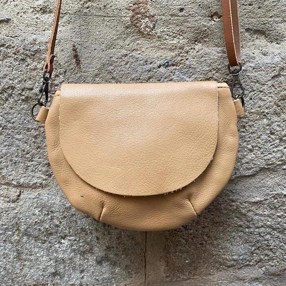 Sac Bandoulière Rond En Cuir Véritable Souple Noir – Style Créateur – Femme