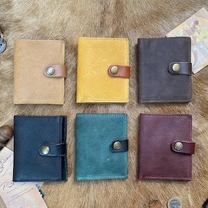 Cartera de cuero delgada y compacta para hombre. Cartera Laiftime para hombre. Cartera minimalista hecha a mano como regalo para él o para ella