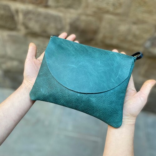 Small Crossbody Leather Minimalist Bag Red Purse Mustard Etsy