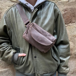 brown leather fanny pack bumbag rossymina