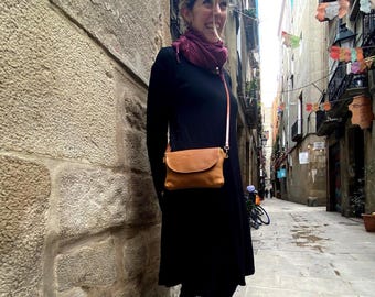 Small , Tiny Leather Crossbody Purse: Mini Cell Phone Bag, Adjustable Strap