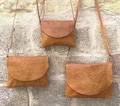 Handmade Tan Leather Crossbody Bag: Soft Leather Flap Purse product logo
