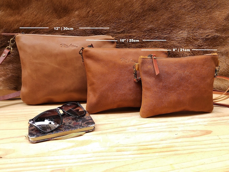 small tan leather soft bag