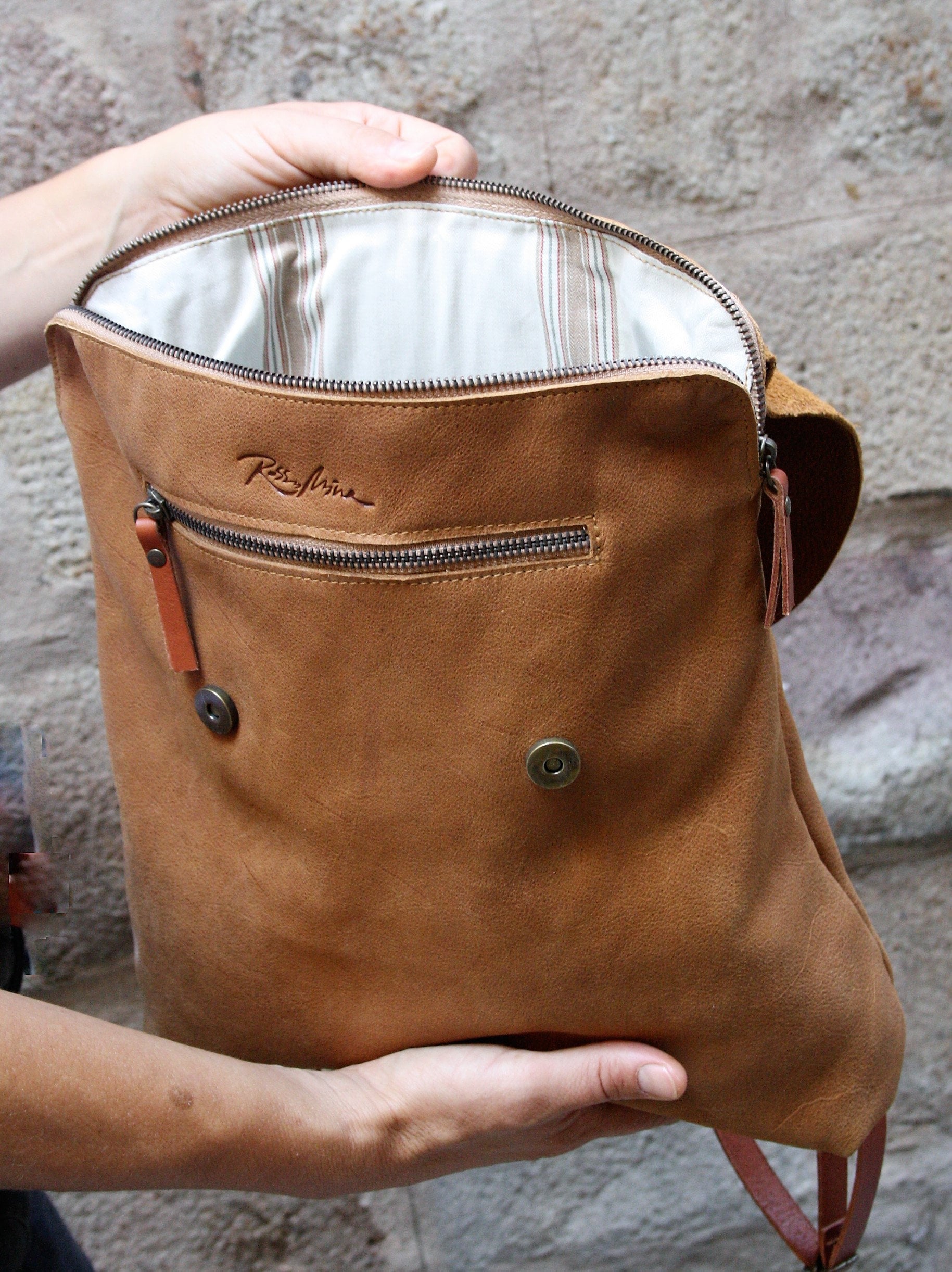Chic Tan stylish, light, brown fashionable purse, bag Leather Backpack Chelsea Convertible Diaper Bag Backpack & Tote - Stylish  main image 3