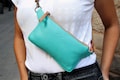 Teal Leather Fanny Pack: Adjustable Belt Bum Bag product logo